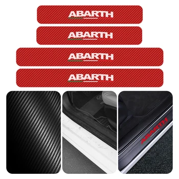 

4PCS/SET Car Carbon Fiber Door Sill Guard Plate Threshold Protect Sticker for Fiat Viaggio Abarth Punto 124 125 500 Car Styling