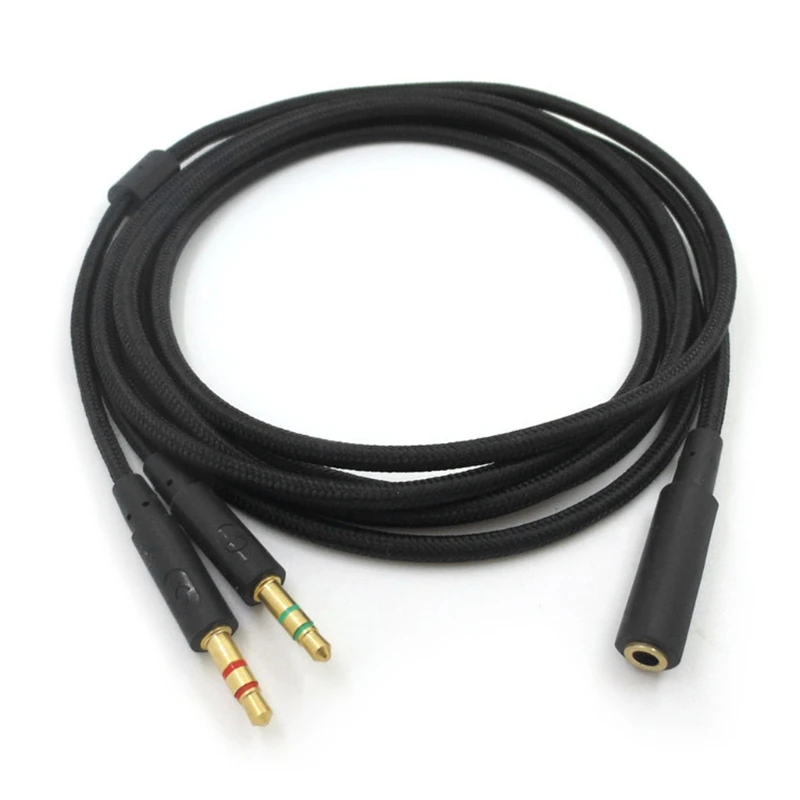 Universal 2-in-1 Gaming Headset Audio Extension Cable, 3.5mm