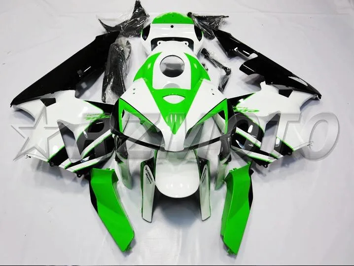 Топ(литьевая форма) ABS мотоцикл полный комплект обтекателя Подходит для Honda CBR600RR 05 06 F5 2005 2006 Обтекатели Зеленый Белый Черный