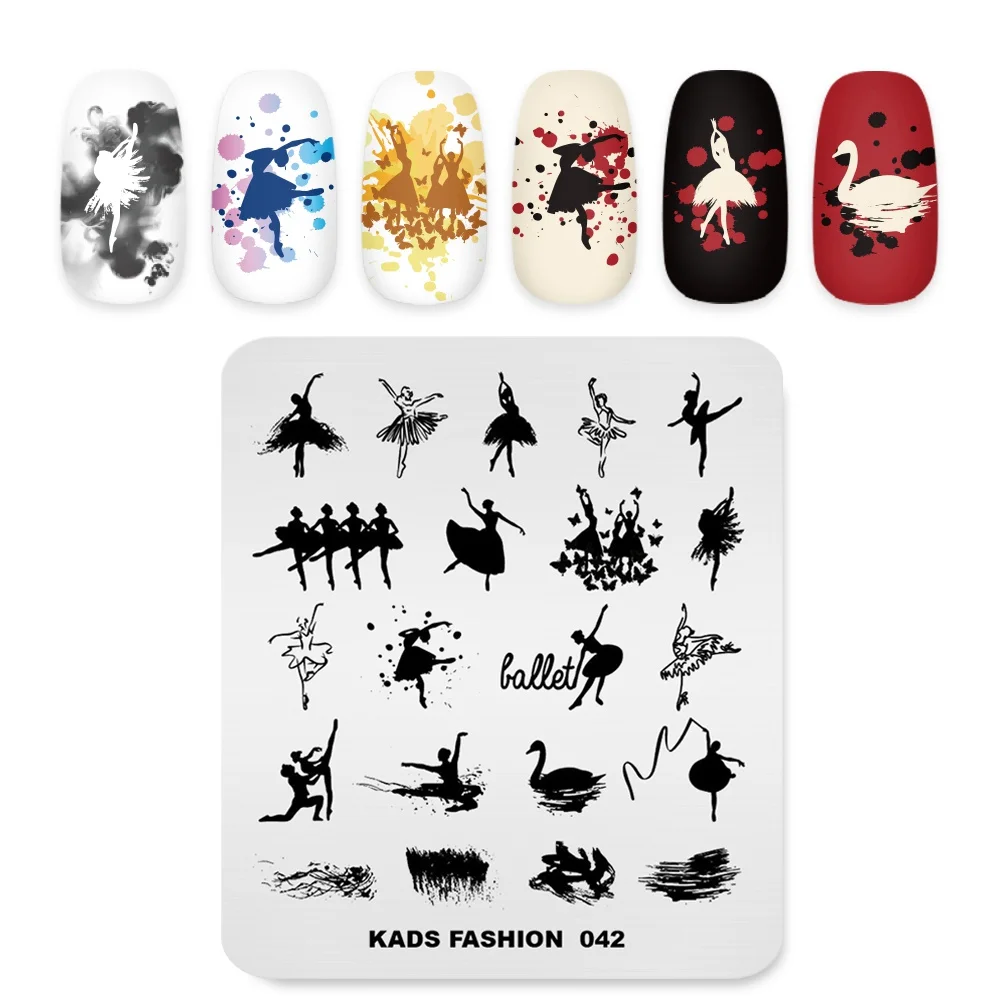 Missguoguo Nail Art штамповка шаблона танцор леди и Лебедь дизайн изображения пластины для ногтей трафарет для штампы ногтей инструмент