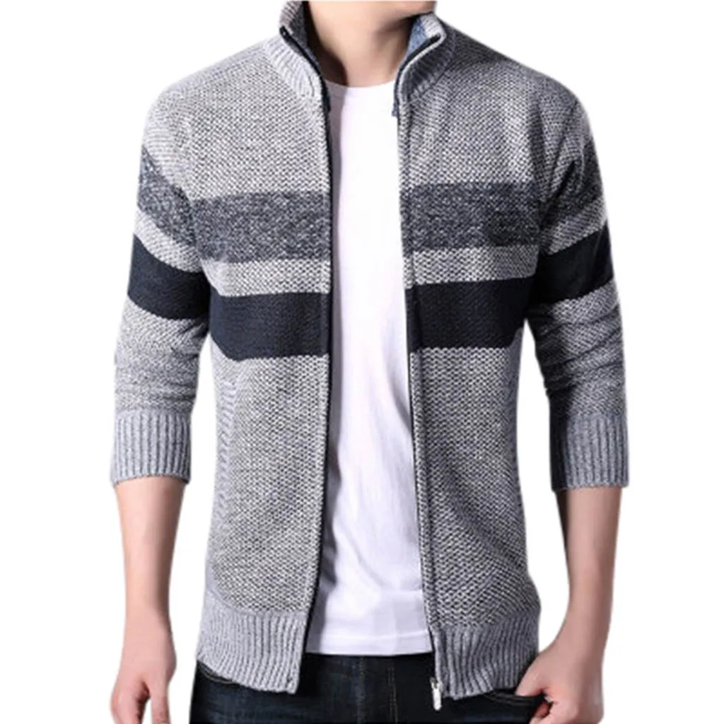 GY JAYCOSIN Fashion Daily Hot Men's Autumn Winter Zipper Sportswear Patchwork Jacket Long Sleeve Coat#LC 10 Dropshipping Hot - Цвет: GY