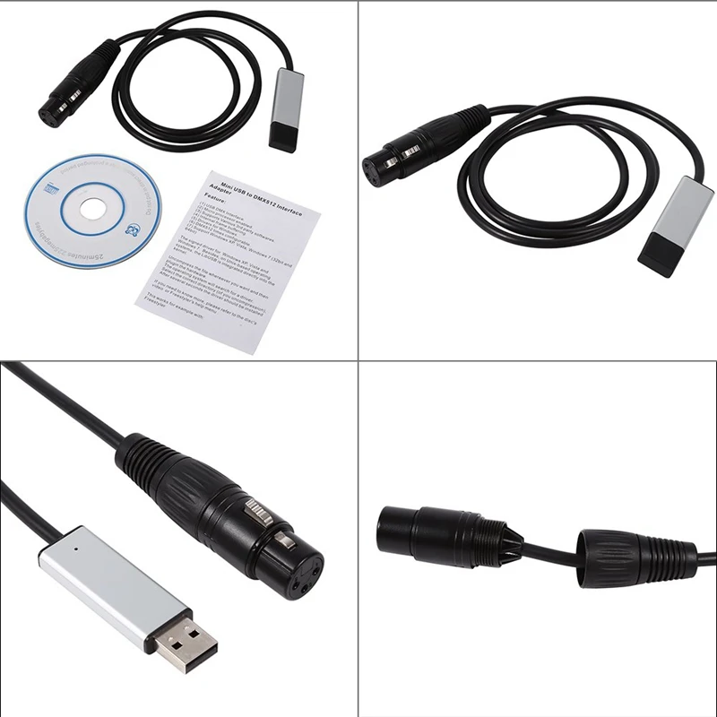 Usb к Dmx интерфейсный адаптер Led Dmx512 компьютерный ПК контроллер освещения сцены диммер