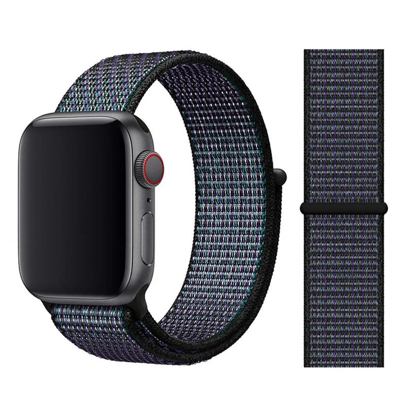 Hyper Grape Нейлоновый ремешок для Apple watch 5 ремешок 44 мм 40 мм iWatch ремешок 42 мм 38 мм спортивный ремешок для часов Браслет Apple watch 4 3 2 1 38 40 44 мм - Цвет ремешка: Hyper Grape