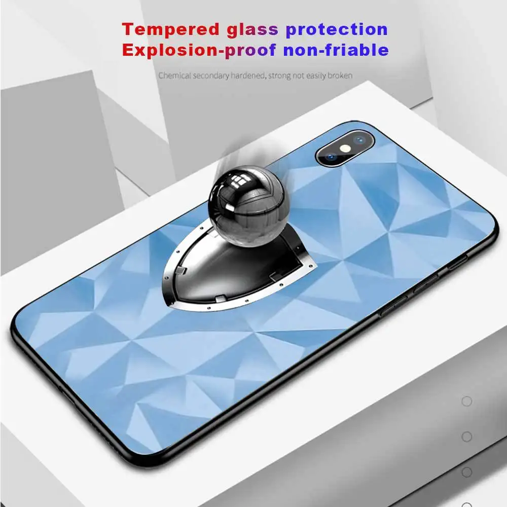 Для iPhone X XS MAX XR 8 8 Plus 7 7 Plus 6 6S 6S Plus Алмазный закаленное стекло бизнес Бампер Защитный ковер