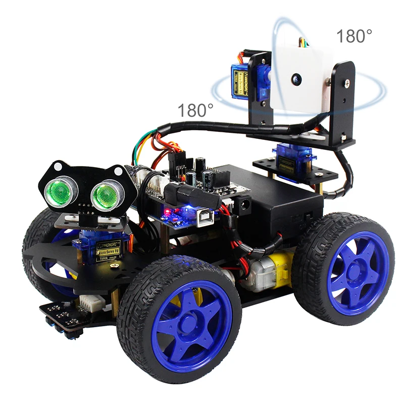BlueRaven Roboduino Uno R3 Smart Robot Car Kit Toy Car Robotic Kit Supports Scratch With Wifi Camera Remote Control For Arduino