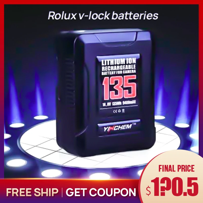 Аккумуляторы Rolux v lock V Mount / A port для камеры аккумулятор YC 98S 120S 135S 170S 200S 240S