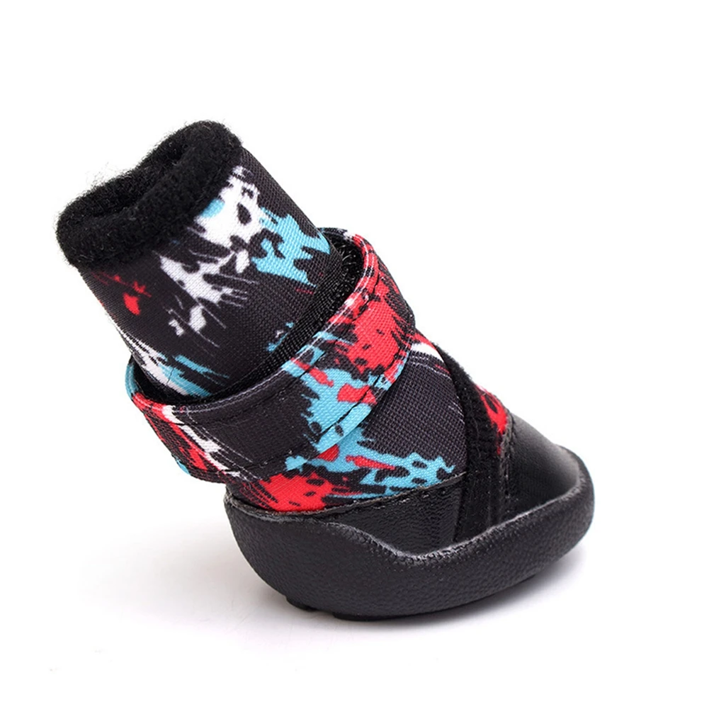 4 Pcs Winter pet dog shoes Waterproof Dog Boots Pet Anti Skid Shoes Warm Skid Proof Sneakers Paw Protectors N F1