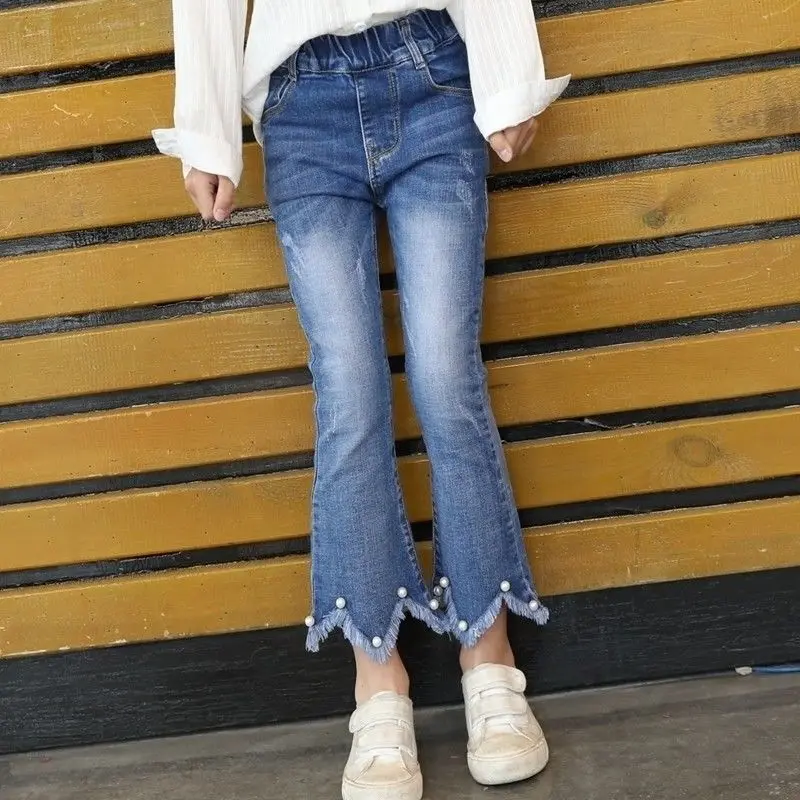 Girls Jeans Kids Autumn Spring Clothes trousers Children Denim Pants for Baby Girl Jeans 110~160 fashion