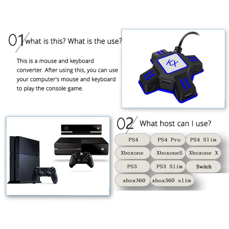 Для PS4 Xbox One клавиатура переходник для мыши геймпад контроллер конвертер для PS4 PS3 Xbox One nintendo переключатель FPS игры аксессуары