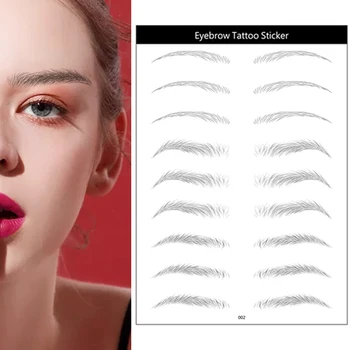 

Eyebrow Tattoo Sticker Natural Waterproof Lasting Makeup False Magic Template Set Disposable Beauty Supplies Sticker Sheets Tool
