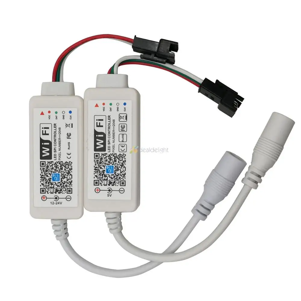 Magic Home светодиодный контроллер SPI DC5V DC12-24V прибор приемно-2048 пикселей Миниатюрный Wi-Fi контроллер для WS2811 SK6812 WS2812B Светодиодные ленты