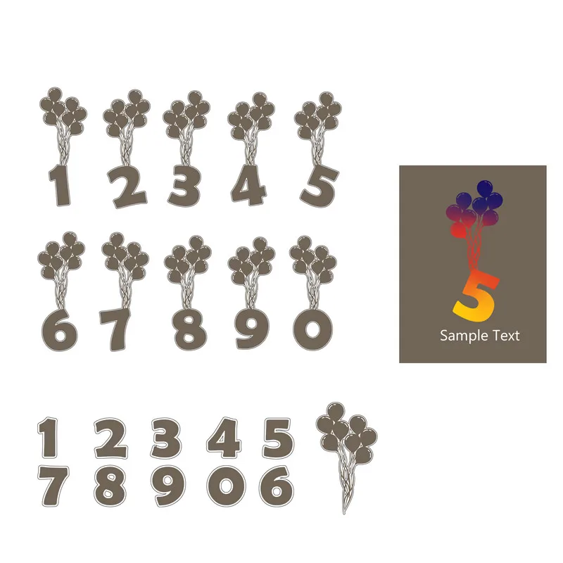 

Naifumodo 0-9 Digit Metal Cutting Dies with Ballon for Scrapbooking Card Making Embossing Cuts Paper Stencil Craft Figure Dies