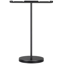 Dual Aluminum Headphones Stand Holder Showcase with Solid Heavy Base and Fits for PS4 Gamer Headsets and All Headphones