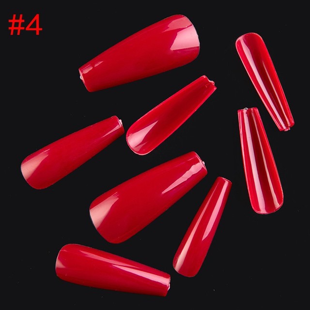 Full Cover Coffin Fake Nails Artificial Press on Nails Long Ballerina Design Clear/Natural/white False Nails Art Tips