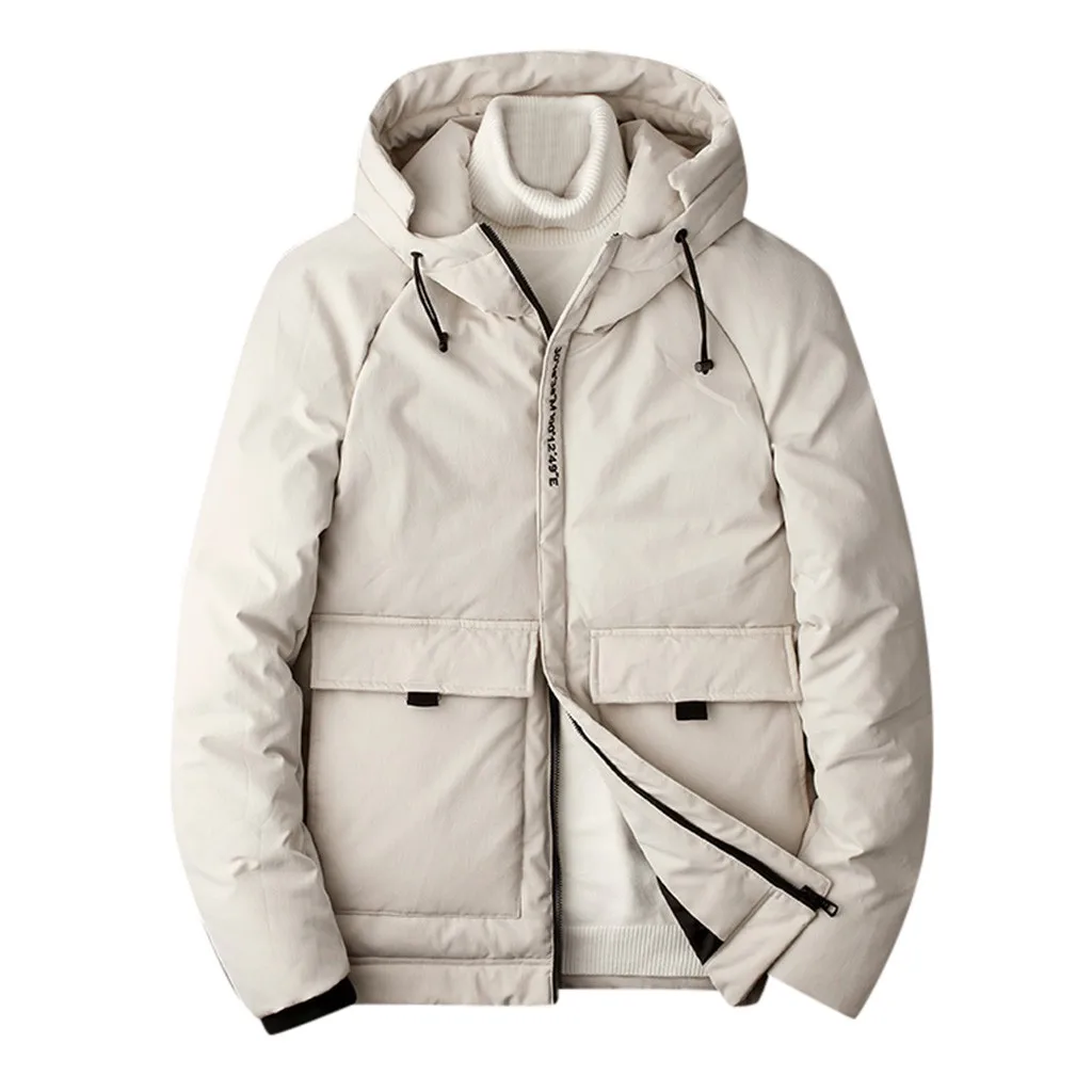 Белый Chaqueta hombre jaqueta masculino, зимнее пальто, мужское осеннее толстое пальто, повседневная бейсбольная форма со стоячим воротником, куртка casaco - Цвет: Белый