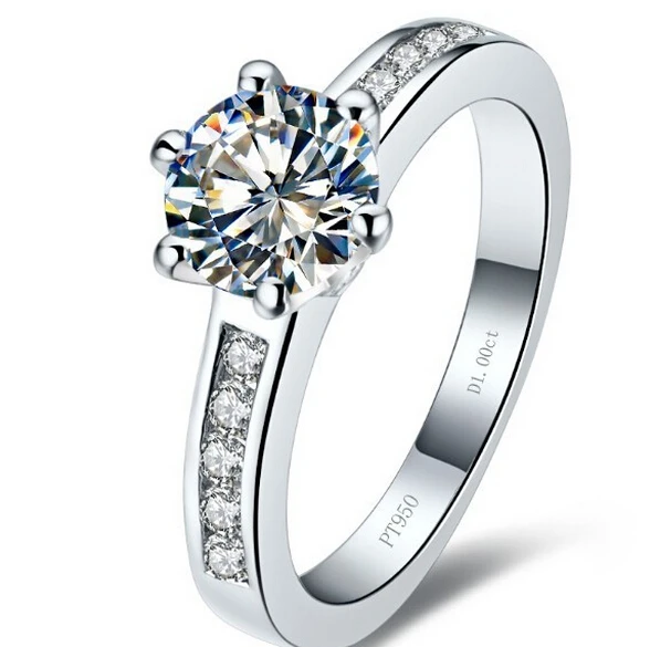 

Pure Silver 1 Ct Sona Simulated Diamant Forever Wedding 925 Rings Women Promise Engagement Lover S925 Ring Valentine's Day (BB)