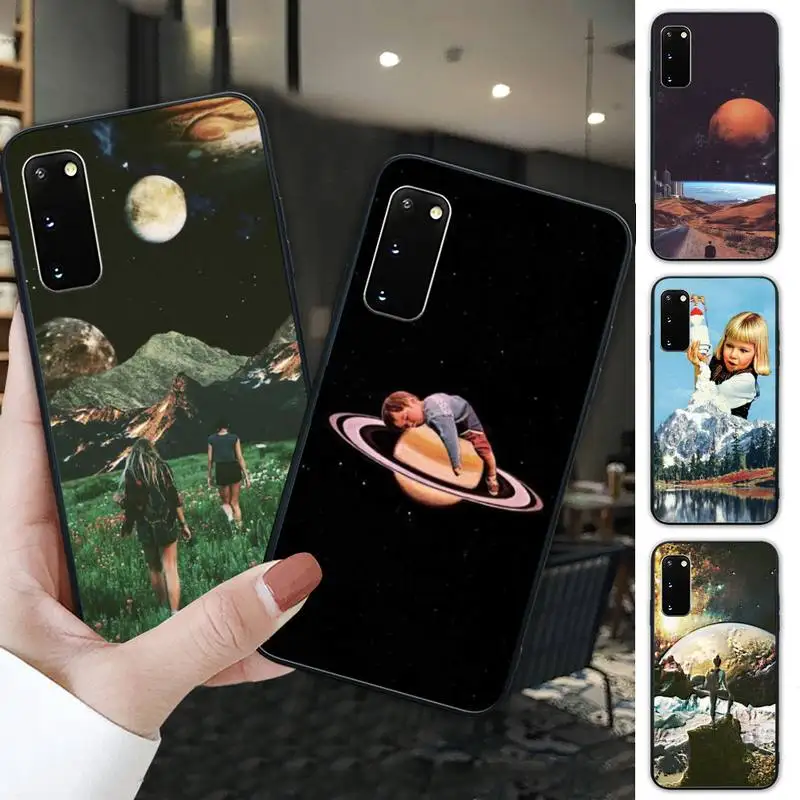 

Trippy Art Aesthetic Space Black Silicone Cover Case For Samsung Galaxy S6 S7 Edge S8 S9 S10 S10 Lite S20 ULTRA Plus Funda