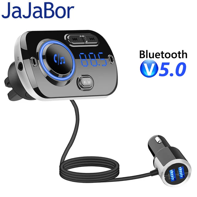 JaJaBor FM Transmitter Wireless AUX 3.5MM Audio Receiver TF Card Music Car  MP3 Player Bluetooth-compatible 5.0 Car Kit Handsfree