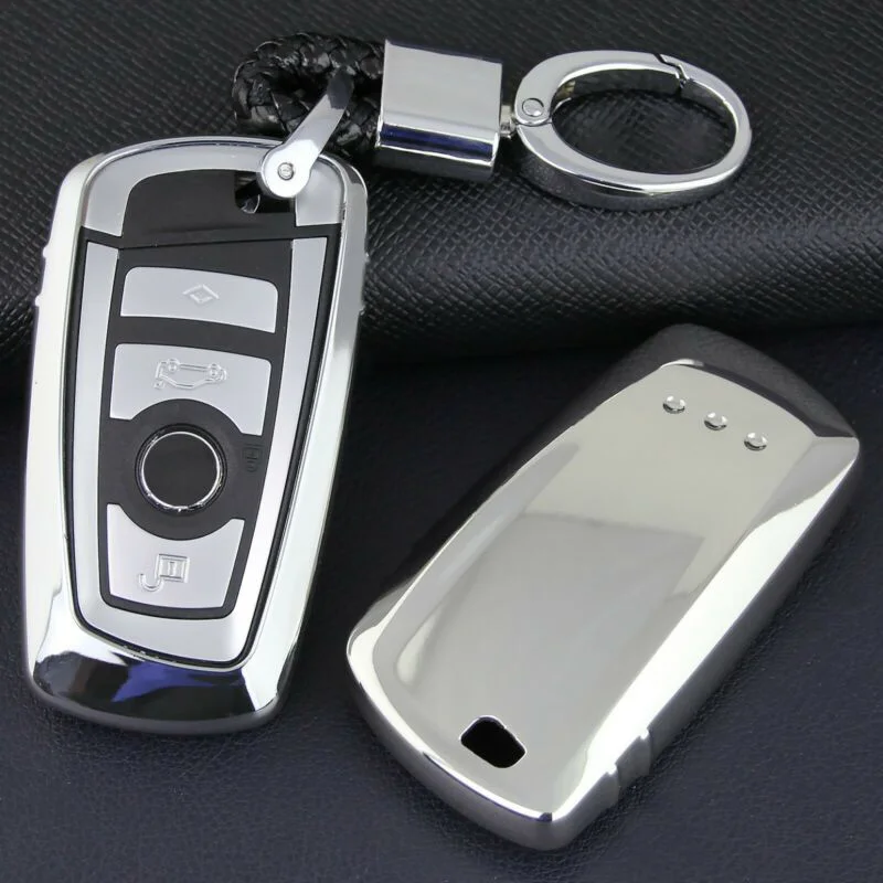 

1pc Silver Remote Key Protective Case Cover For BMW F30 F31 F36 F01 F22 F25 F26 Car Auto Key Fob Case Cover Protector Shell
