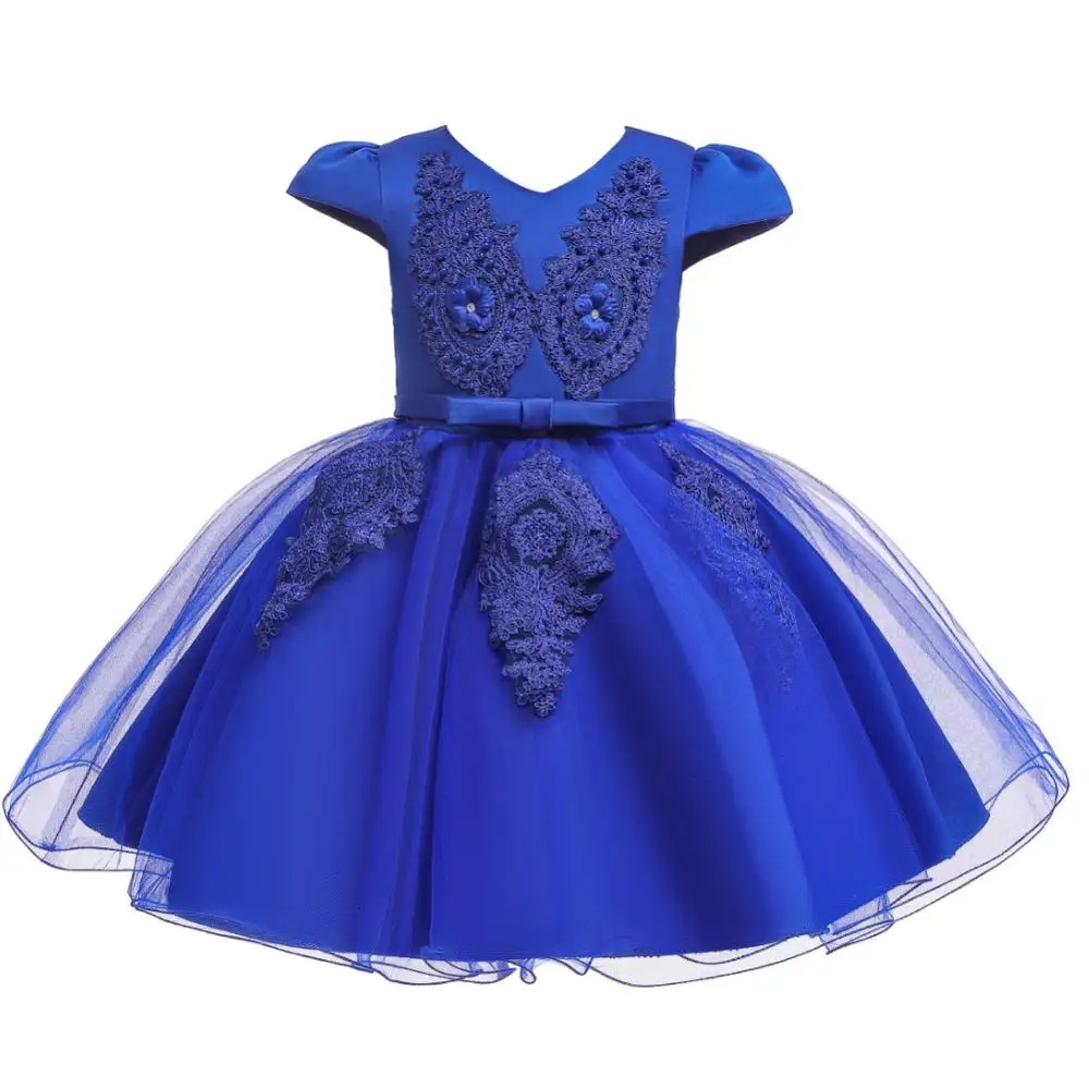 Vestidos/платье для маленьких девочек; платье принцессы для дня рождения; костюм для детей; свадебные платья для девочек; рождественское платье; От 1 до 5 лет - Цвет: Dark blue