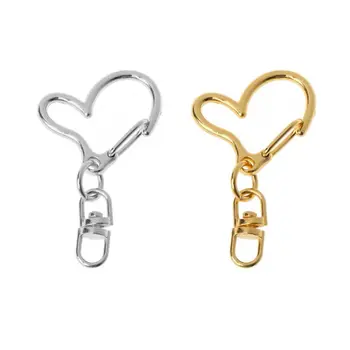 

10Pcs DIY Metal Heart Keychain Swivel Lobster Clasp Snap Hook Jewelry Findings E15E