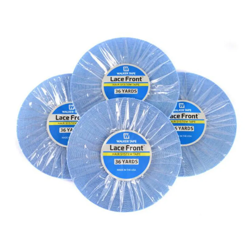 2cm Wide Lace Front Support Tape Double-Side Hair Extensions Adhesives Hair Glue For Lace Wigs Blue Tape 3yards 12yards 36yards