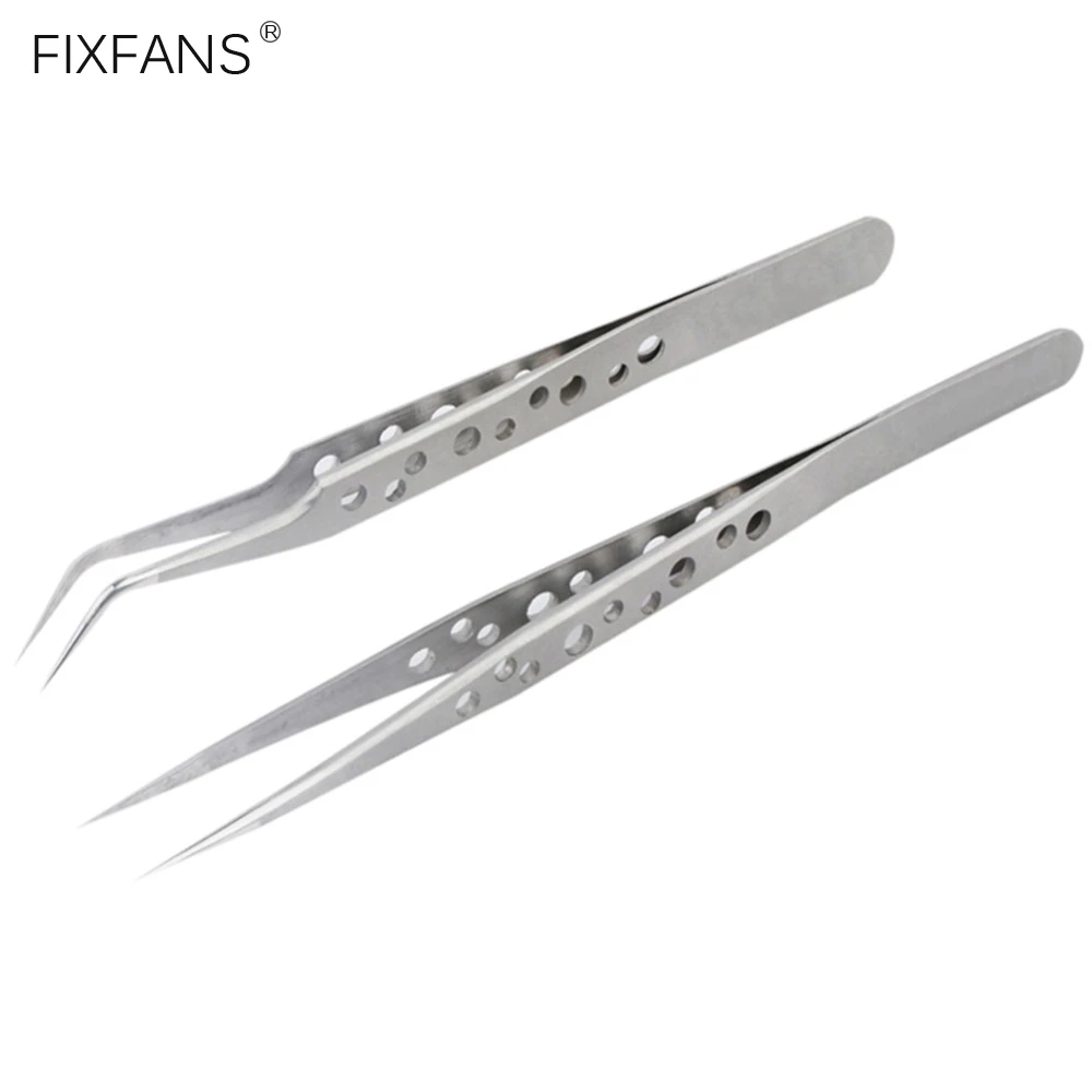 Precision Electronics Tweezers Set Ultra Fine Curved Straight Tips Stainless Steel Forceps Mobile Phone Repair Hand Tools Set