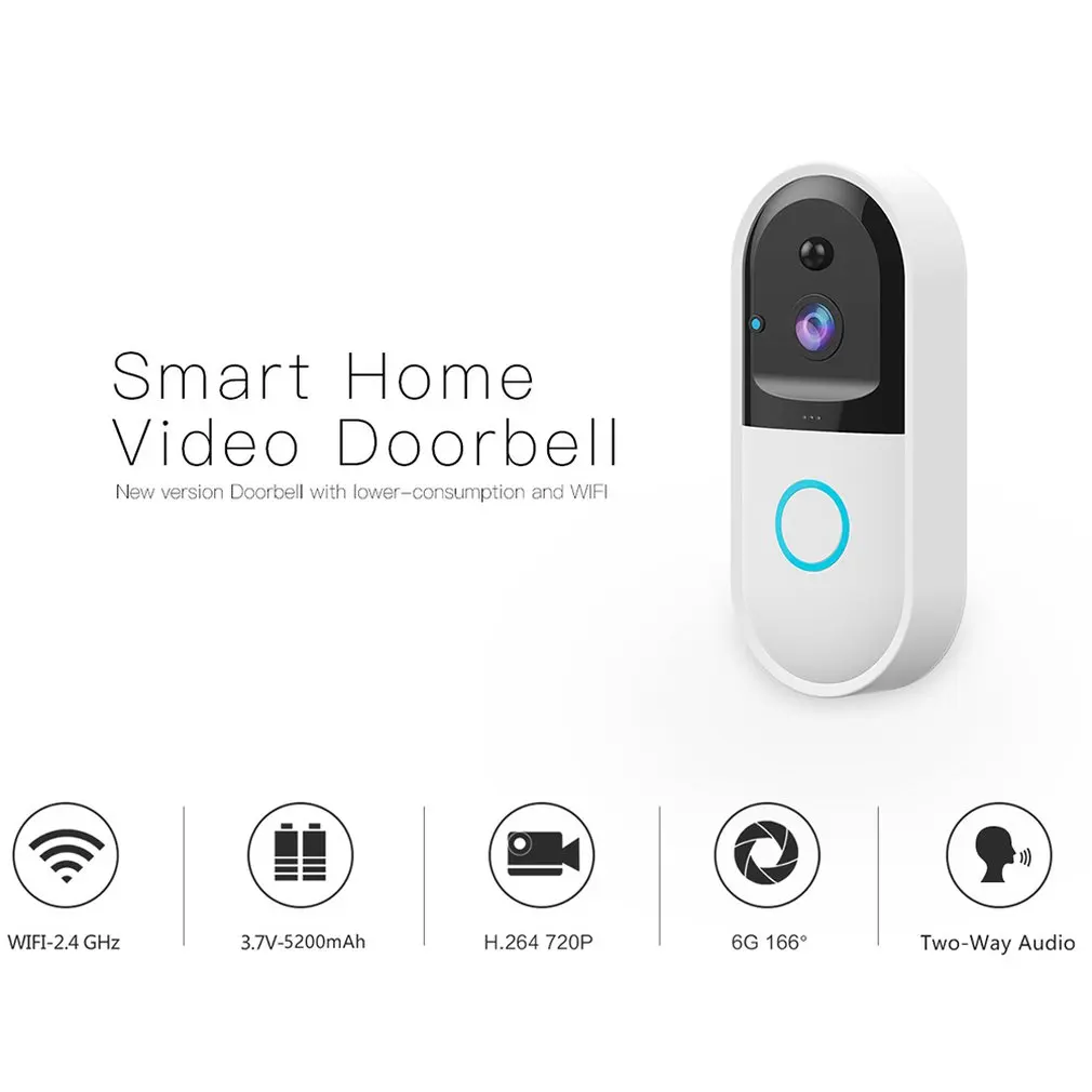 Doorbell Intelligent Video Doorbell Wifi Remote Video Surveillance Two-Way Intercom Night Vision Long Standby Wifi720P B50