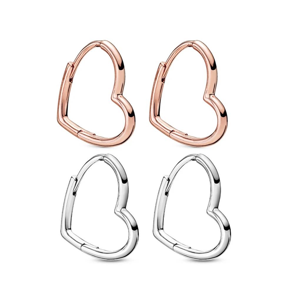 Contorno Cerveza inglesa Generalmente hablando Pandora-pendientes de plata de ley 925 con forma de corazón, joyería  asimétrica de oro rosa para mujeres y niñas, regalo para el Día de San  Valentín - AliExpress Joyería y accesorios