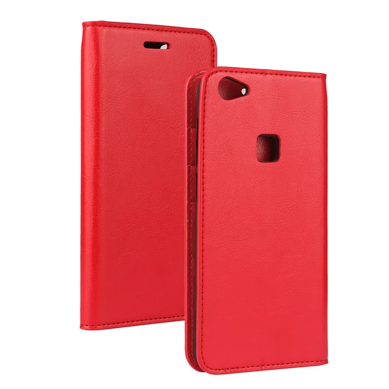 Корпус VIvo X5 Pro X6 X6plus X7 X7plus X20 X20plus X21 X23 жесткий чехол TPU Crazy Horse узор край масла кожаный чехол - Цвет: Красный