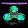LED Light Up Fidget Spinner Luminous Finger Toy Hand Spinner Stress Reduction and Anxiety Relief Party Favors for Kids Adults 2