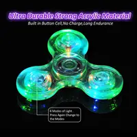 LED Light Up Fidget Spinner Luminous Finger Toy Hand Spinner Stress Reduction and Anxiety Relief Party Favors for Kids Adults 2