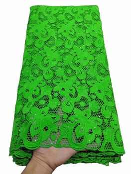 

green Mesh Lace Cord Lace Embroidered French African Cord Lace Fabric High Quality Nigerian Lace Fabrics For Wedding