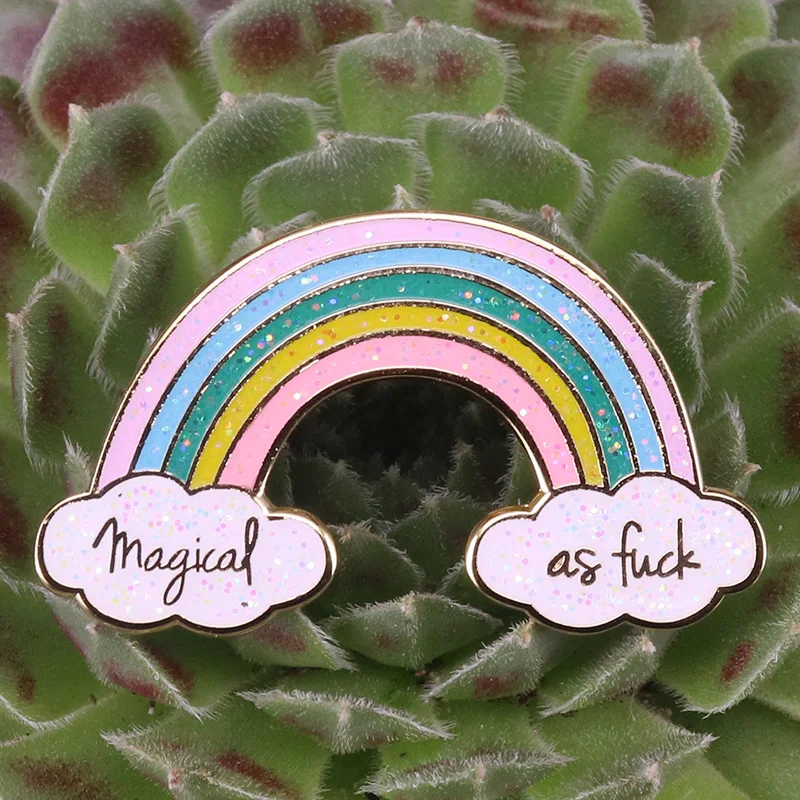 

Magical AF Glitter Lapel pin Funny Rainbow Colored Gift Enamel Pin