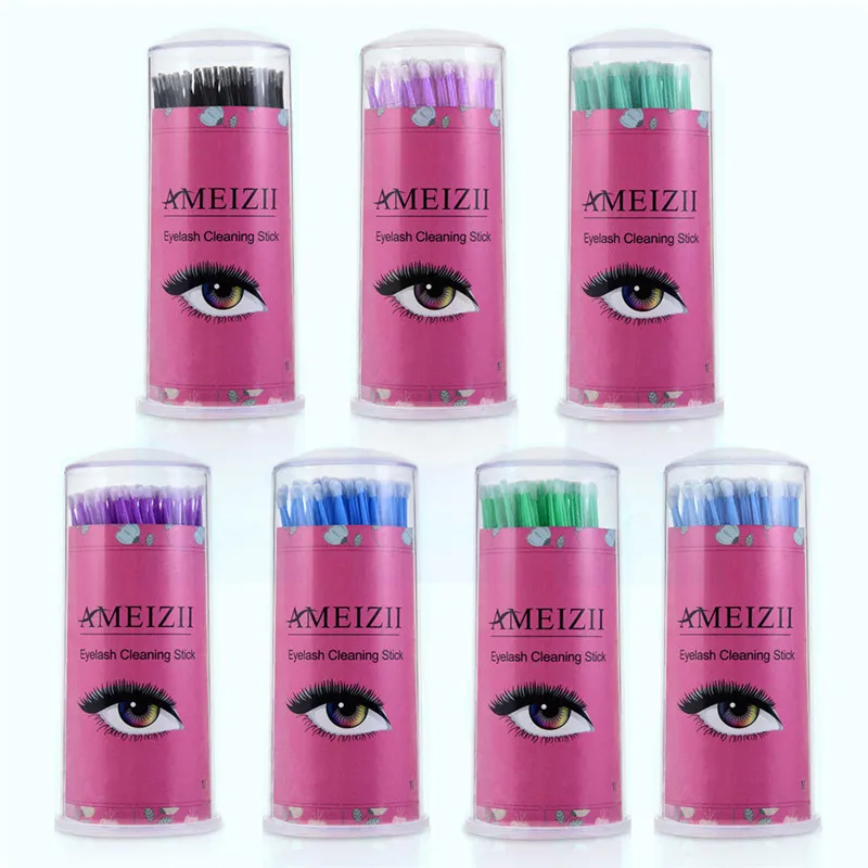 

100Pcs/Pack Disposable cotton swab eyelash type grafting eyelash cleaning stick makeup special cotton swab Extension Tools