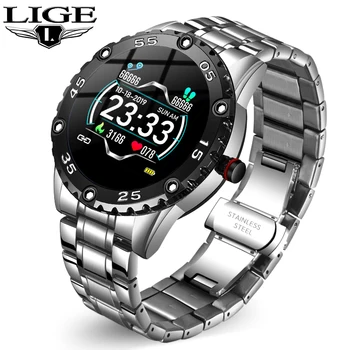 

LIGE 2020 New Men Smart Watch Sports Tracking Blood Pressure Heart Rate Monitoring IP67 Waterproof Smart Watch HD Color Screen