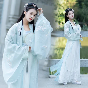 

Ancient Chinese Costume Chiffon Hanfu Fairy Princess Dress Beautiful Dance Hanfu Suit Traditional Folk Festival Performance