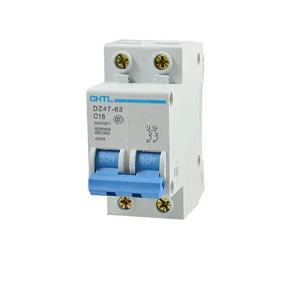 

C16 2 Poles AC 240V 410V 4500A Overload Protection Miniature Circuit Breaker