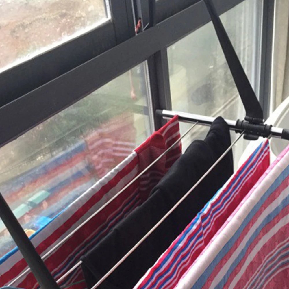 Нержавеющая сталь балкон наружная телескопическая вешалка для одежды Полюс Складная вешалка для одежды установка оконной одежды балюстрада сушильная стойка