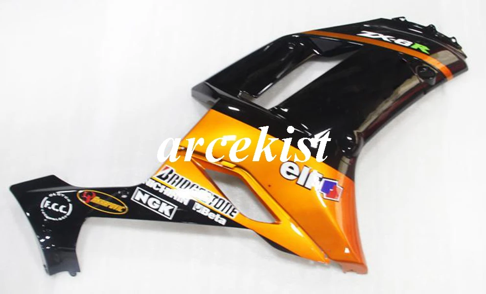 4 подарки ABS полный обтекатель комплект подходит для Kawasaki ZX6R 2007 2008 ZX-6R 07 08 ниндзя 636 Кузов Набор оранжевый черный