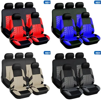 

Universal 4/9 Pcs Set Car Auto Seat Covers Tire Pattern Seat Protector Car Styling Interior Accessories