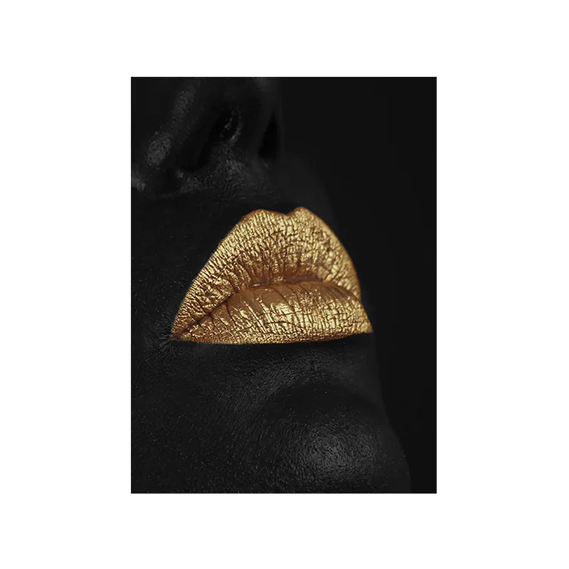 Африканская Женская художественная краска ing сексуальные Золотые губы декоративные картины гостиной коридора Висячие безрамные рисунок на холсте по номеру - Цвет: 2
