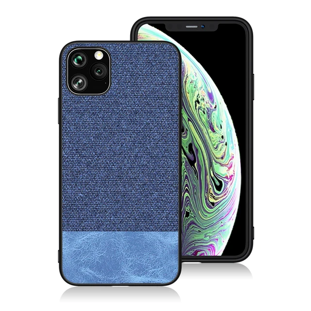 For iphone X XR XS Max 7 8 6 6s Plus Ultra Shockproof Back Cover Cloth Fabric Silicone Soft Edge Protect Case   For 11 Pro Max 04