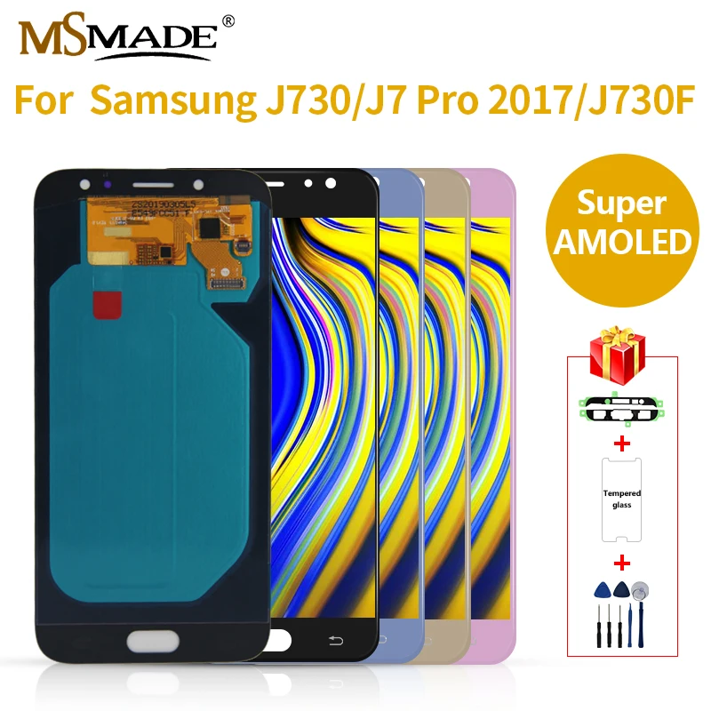 Pаспродажа 100% Оригинальный супер AMOLED ЖК дисплей для SAMSUNG Galaxy J7 Pro 2017 J730 J730F ЖК дисплей дигитайзер сборка запасные части 5,5