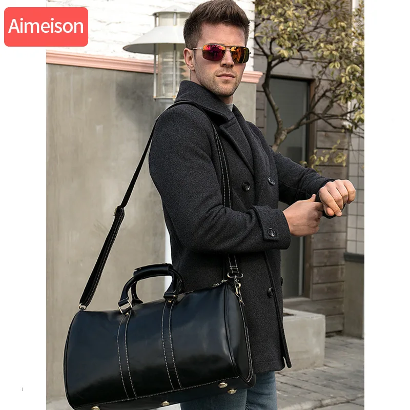 Aimeison, мужская кожаная дорожная сумка, мужской кожаный портфель, мужские сумки для ноутбука, мужская сумка из натуральной кожи, Офисные Сумки для мужчин, дорожная сумка