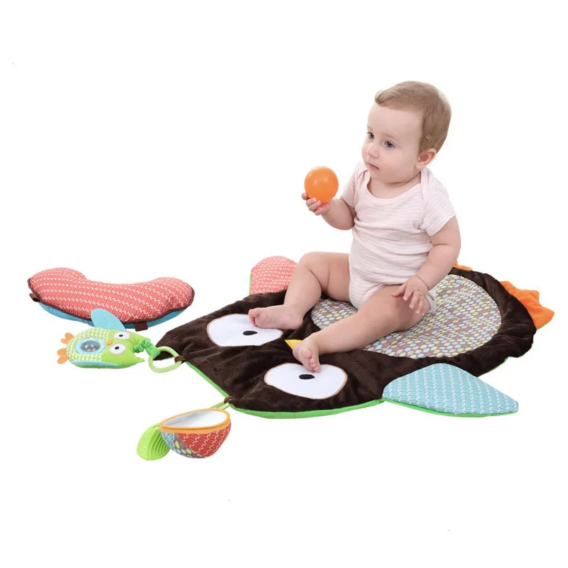 69cmx50cm Многофункциональный Детский игровой коврик животные Алфавит узор погремушки игрушки ползание одеяло мягкие дети раннее образование тренажерный зал одеяло ковер - Цвет: 69cmx50cm