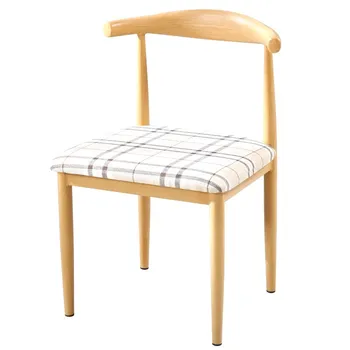 

Dining Chair Household Horn Chair Stool Back Table and Chair Modern Simple Restaurant Net Red Back Chair Nordic Imitation Solid