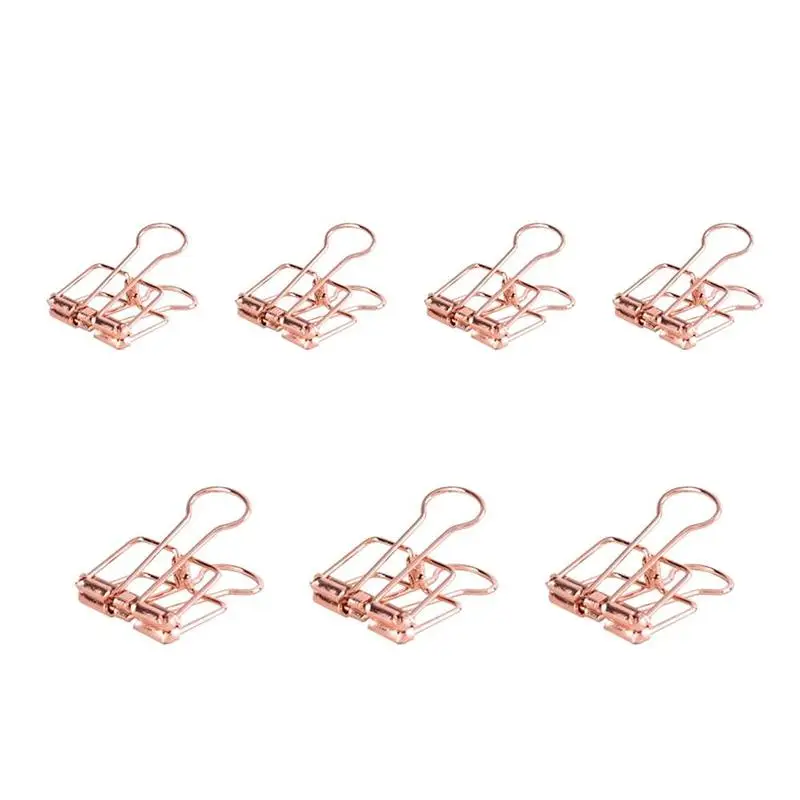 Deli rose gold hollowed out design binder clip for office school paper organizer stationery supply decorative metal clips