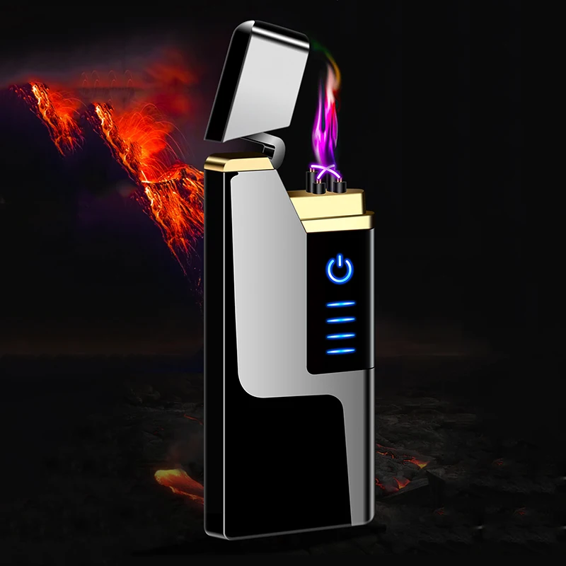 Новая двойная дуга USB плазменная Зажигалка беспламенная электрическая зажигалка для сигарет перезаряжаемая ветрозащитная Электронная зажигалка USB