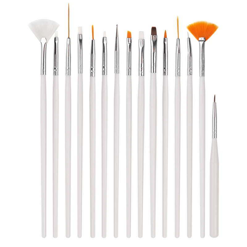 Nail Art Brush Acrylic Nail Polish Brush Kit UV Gel Nail Polish Paint Brushes Drawing Nail Pen Manicure Clean Brush Tools